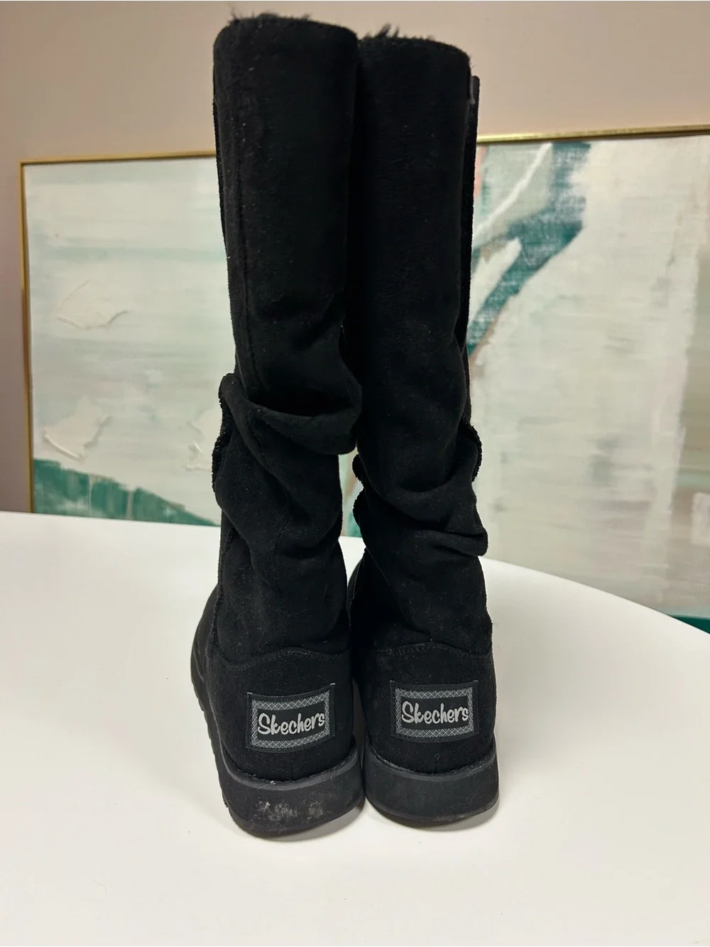 Sketchers Black Women's high calf Button-Accent Winter Boots